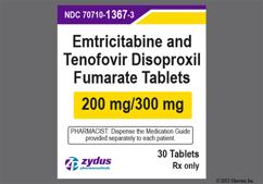 White Oblong 1367 - Emtricitabine / Tenofovir Disoproxil Fumarate 200mg-300mg Tablet