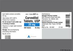 White Oval Logo59 - Carvedilol 25mg Tablet