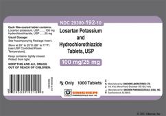 Yellow Oval U And 192 - Losartan Potassium / Hydrochlorothiazide 100mg-25mg Tablet