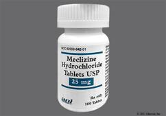 Yellow Oval 842 And Ani - Meclizine Hydrochloride 25mg Tablet