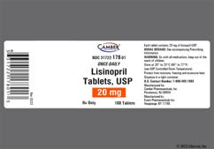 Red Round E 4 - Lisinopril 20mg Tablet