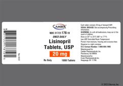 Red Round E 4 - Lisinopril 20mg Tablet