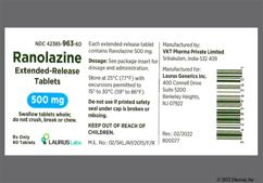 Beige Oval 08 And V - Ranolazine 500mg Extended-Release Tablet