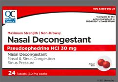 Red Round 44 112 - Quality Choice Nasal Decongestant Maximum Strength 30mg Tablet