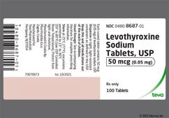 White Oblong T V And 50 - Levothyroxine Sodium 50mcg Tablet