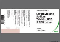 White Oblong T V And 50 - Levothyroxine Sodium 50mcg Tablet