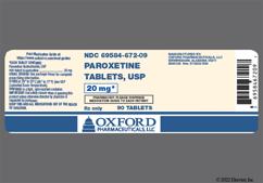 Yellow Oblong O And 672 - Paroxetine Hydrochloride 20mg Tablet