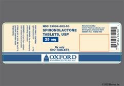 White Round O And 852 - Spironolactone 25mg Tablet