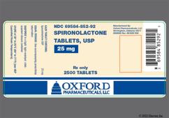 White Round O And 852 - Spironolactone 25mg Tablet