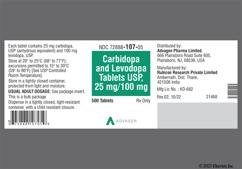 Yellow Round Logo 47 - Carbidopa / Levodopa 25mg-100mg Tablet