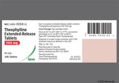 White Oblong Teva And 33 10 - Theophylline 300mg Extended-Release Tablet