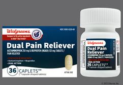 Yellow Oblong I - I - Walgreens Dual Pain Reliever 250mg-125mg Caplet