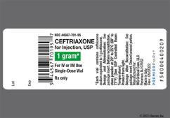 yellow-orange - Ceftriaxone 1g Powder for Injection (PREMIER ProRx)
