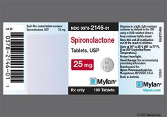 White Round M 146 - Spironolactone 25mg Tablet
