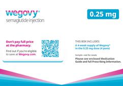 Wegovy Coupon - Wegovy 4 prefilled 0.25mg pens of 0.25mg/0.5ml carton