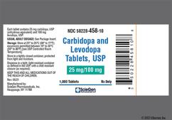 Yellow Round 458 And Sg - Carbidopa / Levodopa 25mg-100mg Tablet