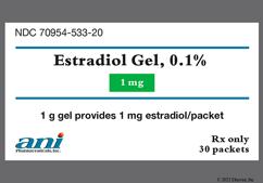 Estradiol Coupon - Estradiol 30 packets of 1mg gel carton