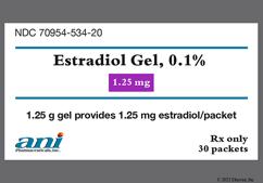 Estradiol Coupon - Estradiol 30 packets of 1.25mg gel carton