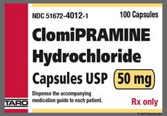 Yellow Clom 50 Clom 50 - Clomipramine Hydrochloride 50mg Capsule