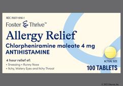 Yellow Round 44 194 - Foster & Thrive Allergy Relief 4mg Tablet