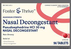Red Round 44 112 - Foster & Thrive Nasal Decongestant Maximum Strength 30mg Tablet