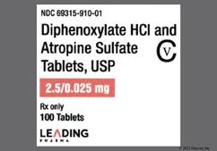 White Round Lp 910 - Diphenoxylate Hydrochloride / Atropine Sulfate 2.5mg-0.025mg Tablet