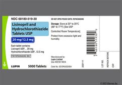 Yellow Round 10, Lupin, Ll, And B02 - Lisinopril / Hydrochlorothiazide 20mg-12.5mg Tablet
