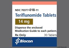 White Pentagon B And 14 - Teriflunomide 14mg Tablet