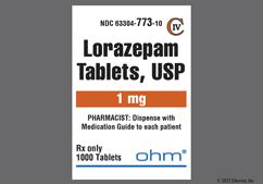 White Round Rx 773 - Lorazepam 1mg Tablet