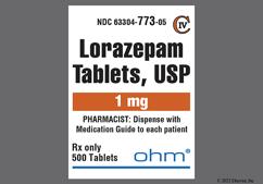 White Round Rx 773 - Lorazepam 1mg Tablet