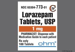 White Round Rx 773 - Lorazepam 1mg Tablet