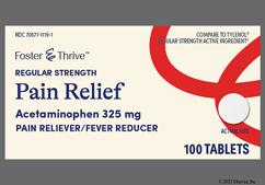 White Round 57344 And M2A3 - Foster & Thrive Pain Relief Regular Strength 325mg Tablet