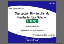 yellow - Sapropterin Dihydrochloride 500mg Powder for Solution