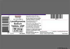 White Round M57 - Levothyroxine Sodium 50mcg Tablet