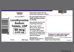 White Round M57 - Levothyroxine Sodium 50mcg Tablet
