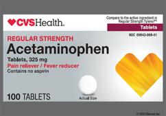 White Round Tcl340 - CVS Acetaminophen 325mg Tablet