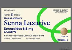 Brown Round Ps23 - Foster & Thrive Senna Regular Strength 8.6mg Tablet