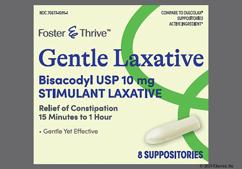 white bullet - Foster & Thrive Gentle Laxative 10mg Rectal Suppository