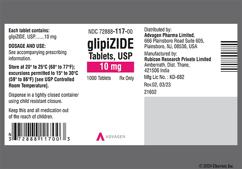 White Round Logo I4 - Glipizide 10mg Tablet