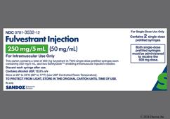 yellow - Fulvestrant 250mg / 5mL Prefilled Syringe Solution for Injection