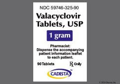Blue Oblong C325 1000 - Valacyclovir Hydrochloride 1g Tablet