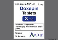 Blue Round 161, Di3, And M - Doxepin Hydrochloride 3mg Tablet