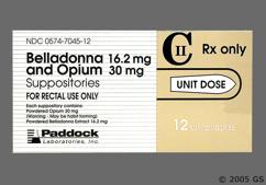 Belladonna / Opium Coupon - Belladonna / Opium 16.2mg/30mg suppository
