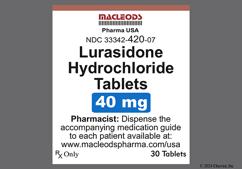 White Round F4 - Lurasidone Hydrochloride 40mg Tablet