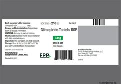 White Oblong I 4 - Glimepiride 4mg Tablet