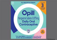Opill Coupon - Opill 28 tablets of 0.075mg package