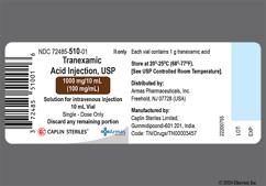 colorless - Tranexamic Acid 1000mg / 10mL Solution for Injection