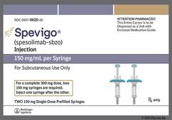 Spevigo Coupon - Spevigo 2 prefilled syringes of 150mg/ml carton