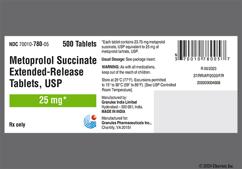 White Oval I 25 - Metoprolol Succinate 25mg Extended-Release Tablet