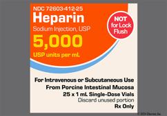 colorless - Heparin Sodium 5,000unit / mL Solution for Injection